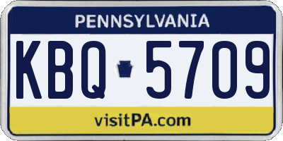 PA license plate KBQ5709