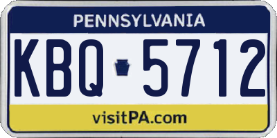 PA license plate KBQ5712