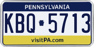 PA license plate KBQ5713