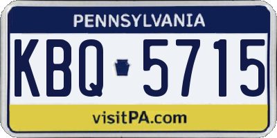 PA license plate KBQ5715
