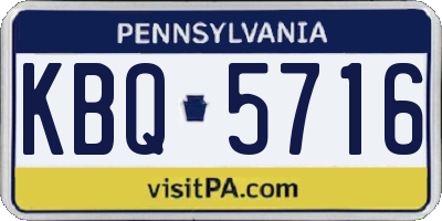 PA license plate KBQ5716