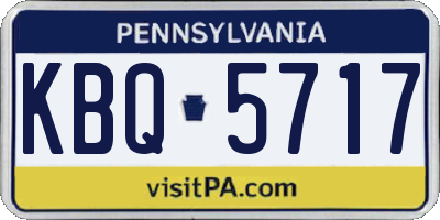 PA license plate KBQ5717