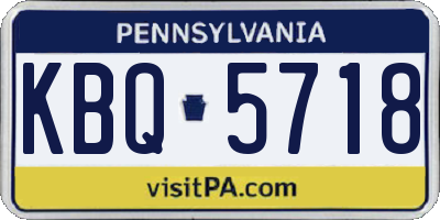 PA license plate KBQ5718
