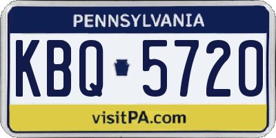 PA license plate KBQ5720
