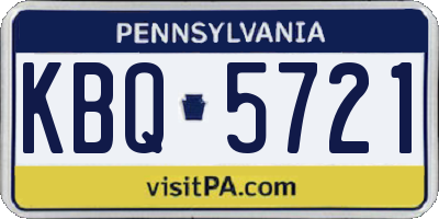 PA license plate KBQ5721