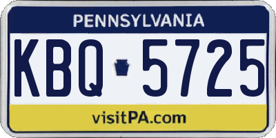 PA license plate KBQ5725