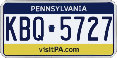 PA license plate KBQ5727