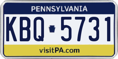 PA license plate KBQ5731