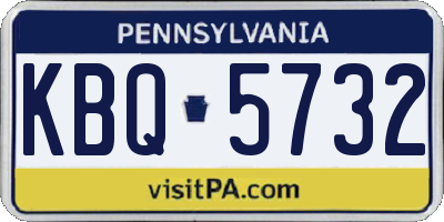 PA license plate KBQ5732