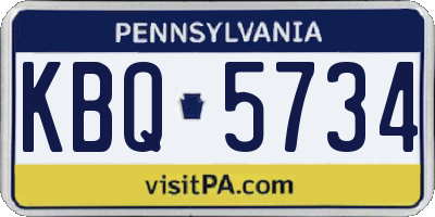 PA license plate KBQ5734