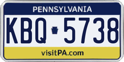 PA license plate KBQ5738