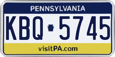 PA license plate KBQ5745
