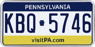 PA license plate KBQ5746