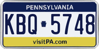 PA license plate KBQ5748
