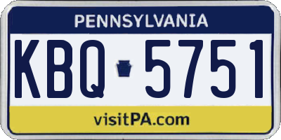 PA license plate KBQ5751