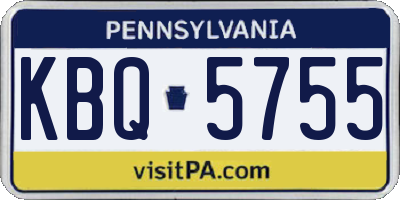 PA license plate KBQ5755