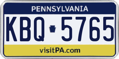 PA license plate KBQ5765