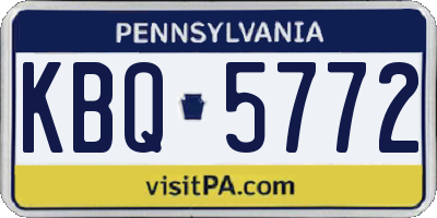 PA license plate KBQ5772