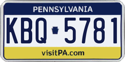 PA license plate KBQ5781