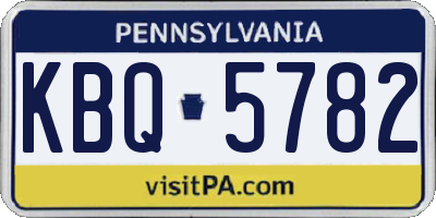 PA license plate KBQ5782