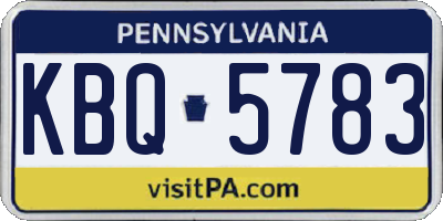 PA license plate KBQ5783