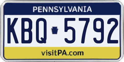 PA license plate KBQ5792