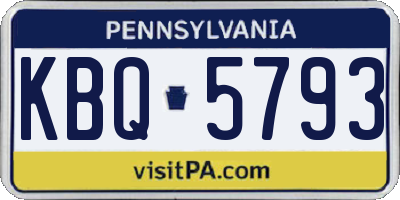 PA license plate KBQ5793