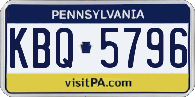 PA license plate KBQ5796