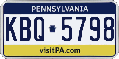 PA license plate KBQ5798