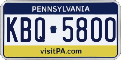 PA license plate KBQ5800