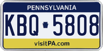 PA license plate KBQ5808