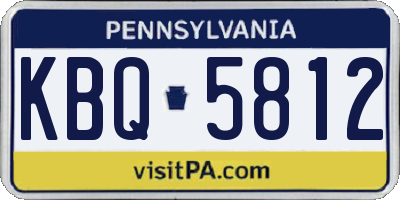 PA license plate KBQ5812