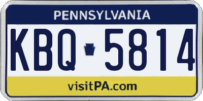 PA license plate KBQ5814