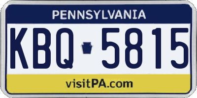 PA license plate KBQ5815