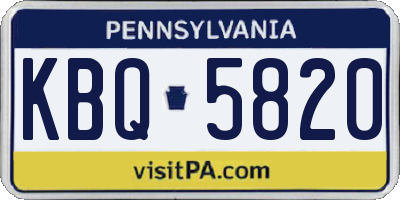 PA license plate KBQ5820