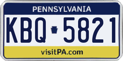 PA license plate KBQ5821