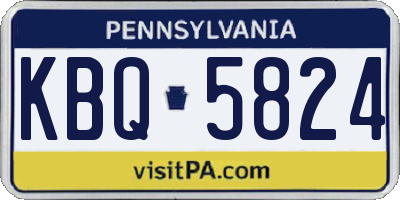 PA license plate KBQ5824