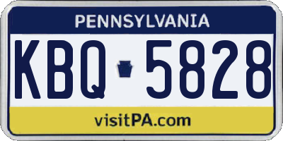 PA license plate KBQ5828
