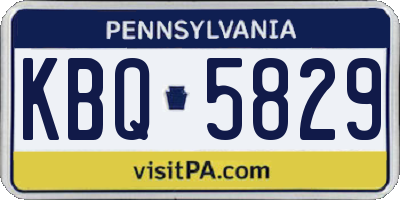 PA license plate KBQ5829