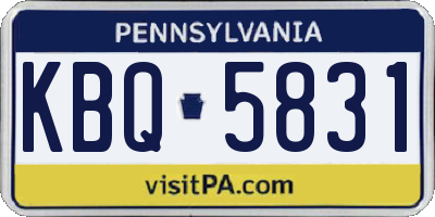 PA license plate KBQ5831