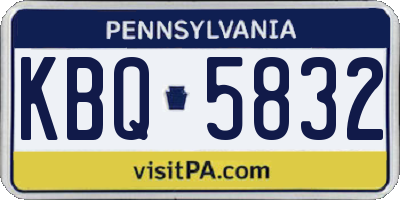 PA license plate KBQ5832