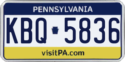 PA license plate KBQ5836