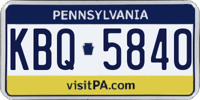 PA license plate KBQ5840