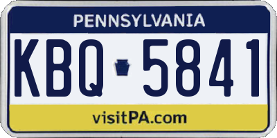PA license plate KBQ5841
