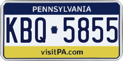 PA license plate KBQ5855