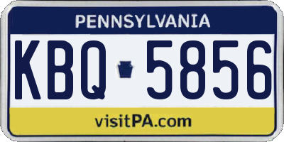 PA license plate KBQ5856