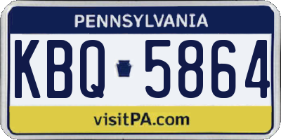 PA license plate KBQ5864