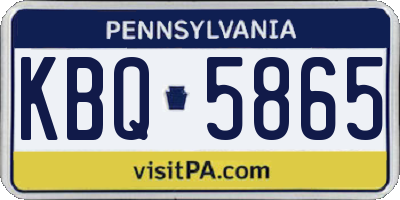 PA license plate KBQ5865