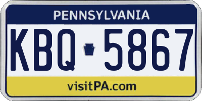 PA license plate KBQ5867