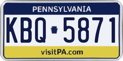 PA license plate KBQ5871